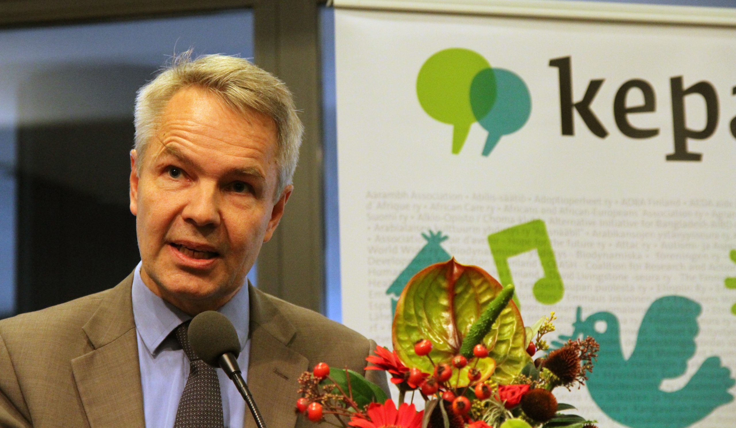 Kehitysministeri Pekka Haavisto kehityspoliittisessa päivässä 23.lokakuuta vuonna 2013.