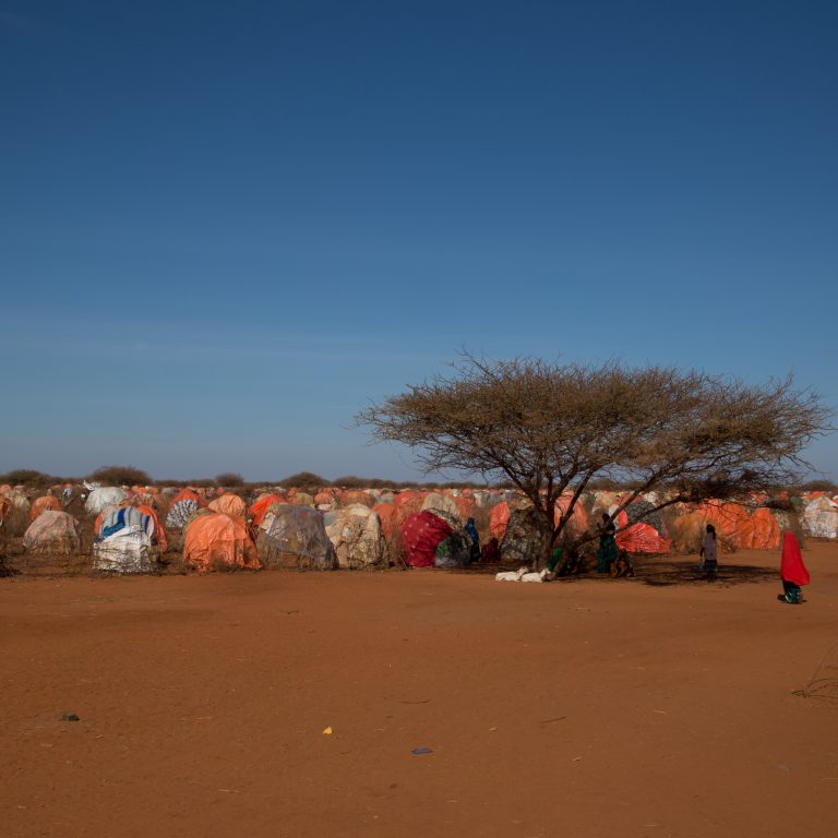 Kuvassa Unicefin tukema paimentolaisten väliaikainen leiri Etiopiassa joulukuussa 2016.