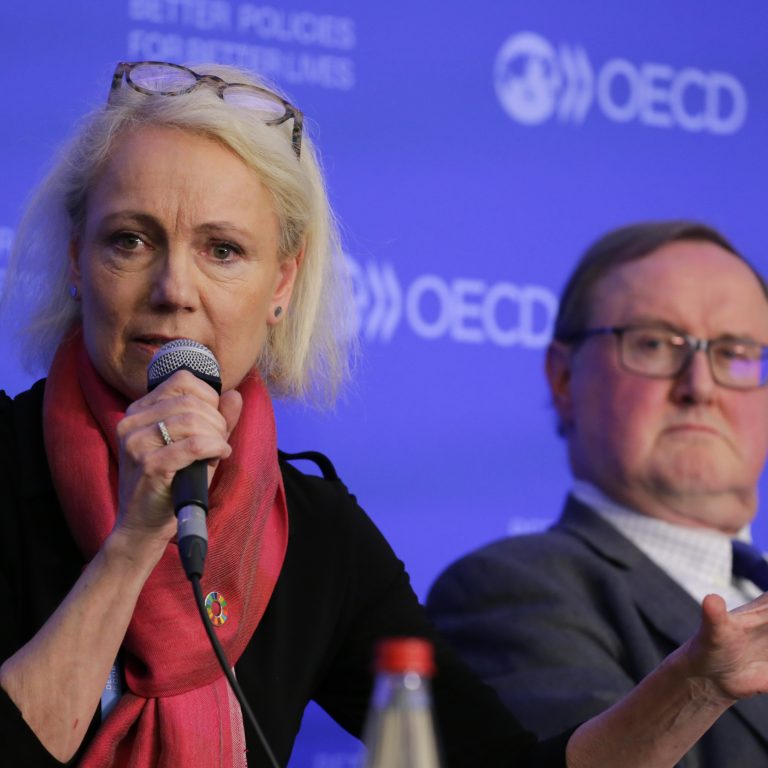OECD:n kehitysapukomitea DACin puheenjohtaja Charlotte Gornitzk huhtikuussa 2017 OECD:n päämajassa Pariisissa.