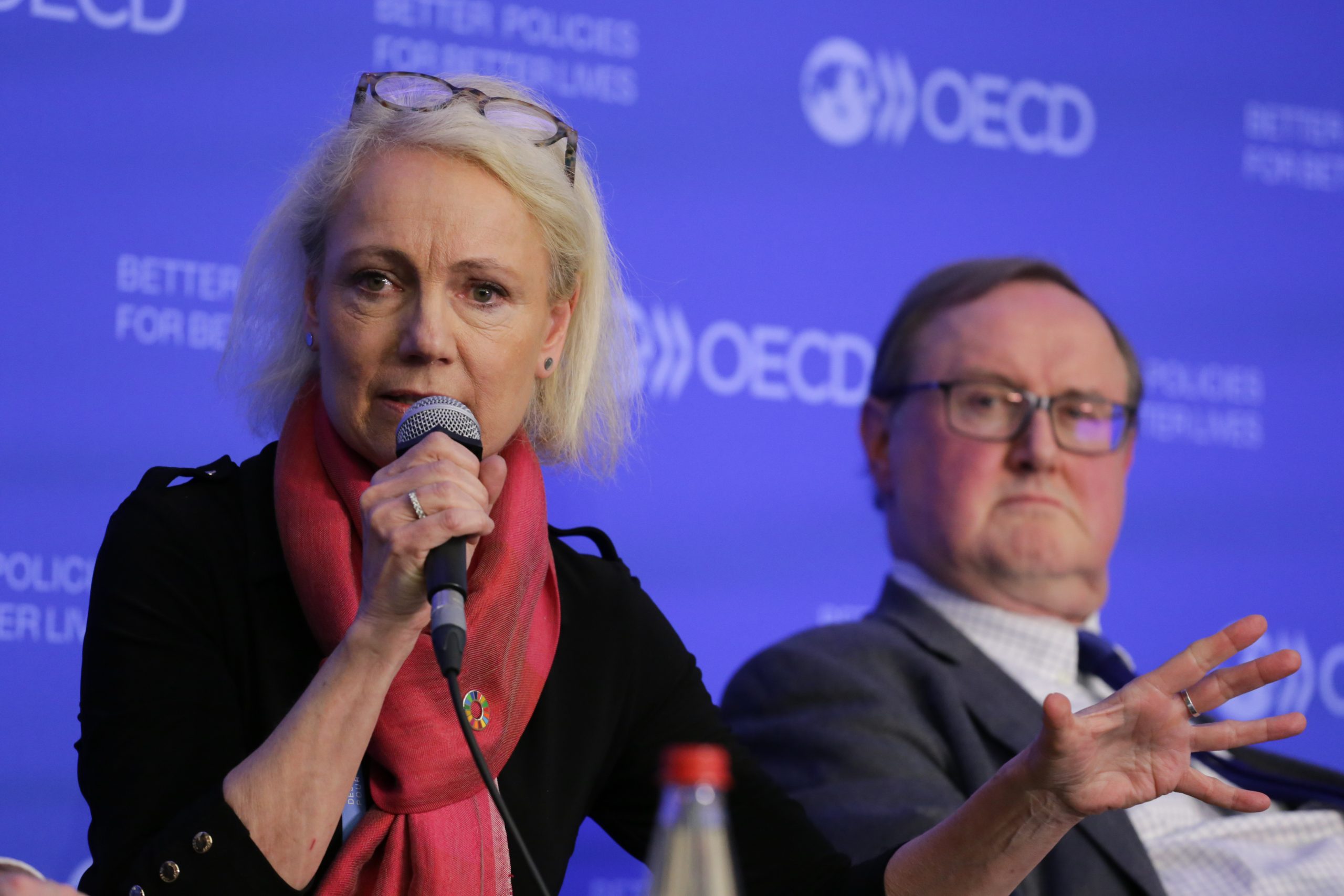 OECD:n kehitysapukomitea DACin puheenjohtaja Charlotte Gornitzk huhtikuussa 2017 OECD:n päämajassa Pariisissa.