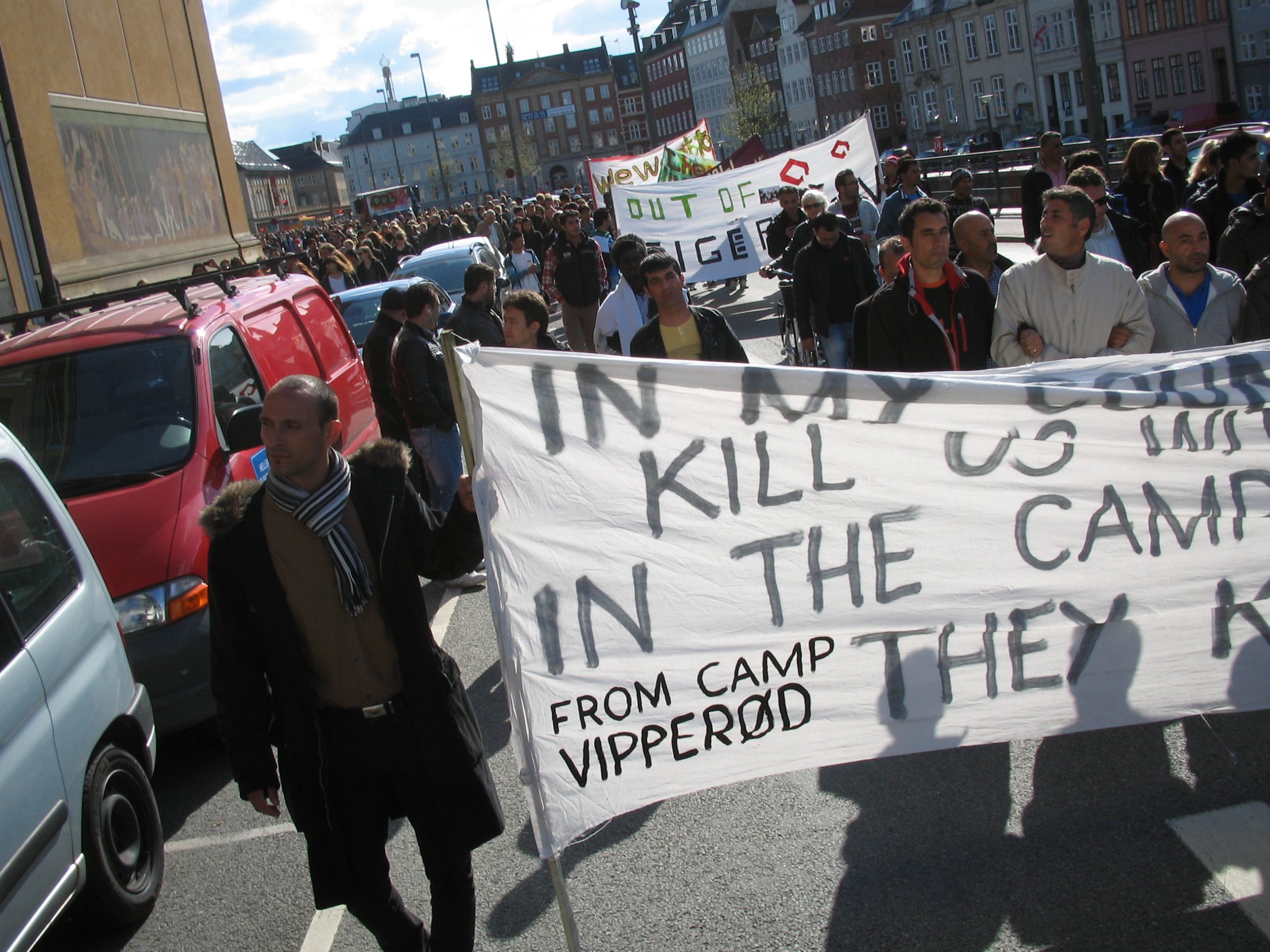 Mielenosoitus Tanskassa turvapaikanhakijoiden puolesta vuonna 2012.