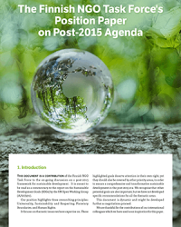 The Finnish NGO Task Force’s Position Paper on Post-2015 Agenda