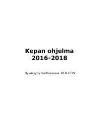 Kepan ohjelman 2016-2018 kansi