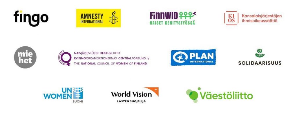 Kampanjaa osallistuneiden järjestöjen logot..