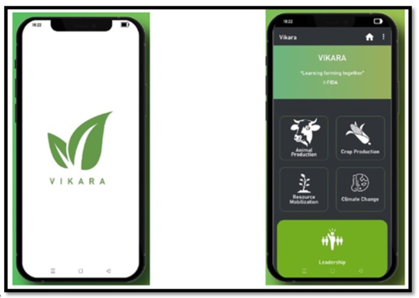 Vikara app on a mobile phone