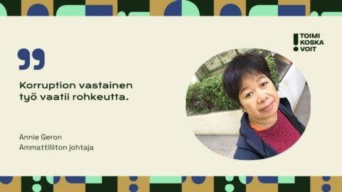 <strong>Annie Geron taistelee työntekijöiden oikeuksien puolesta, diktaattoreita vastaan</strong>