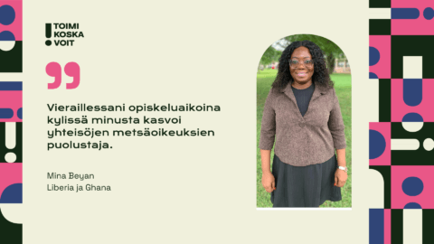 Luonnonsuojelija Mina Beyan puolustaa metsäyhteisöjen oikeuksia Liberiassa