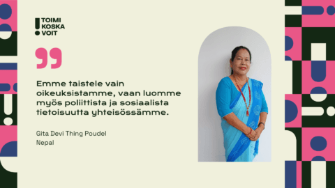 Gita Devi Thing Poudelin sydämen asia on ihmisarvoinen työ Nepalin terveysvapaaehtoisille