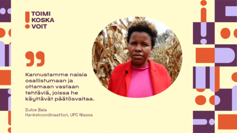 Dulce Baia kannustaa naisia käyttämään päätösvaltaa Mosambikissa 