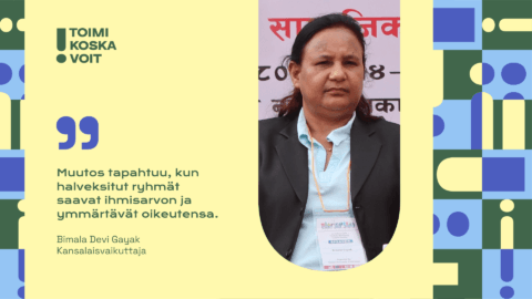 Bimala Gayak tukee syrjittyjä vähemmistöjä