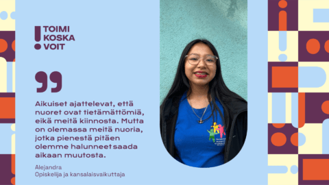 Alejandra vaikuttaa nuorten oikeuksien puolesta 