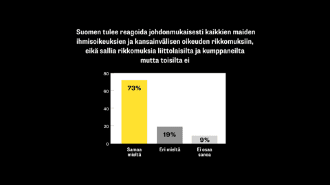 Tuore kysely: Valtaosa suomalaisista kannattaa johdonmukaista arvopohjaista ulkopolitiikkaa