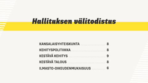 Hallitukselle välitodistus reilumman maailman rakentamisesta – "Paljon hyvää on saatu aikaan"