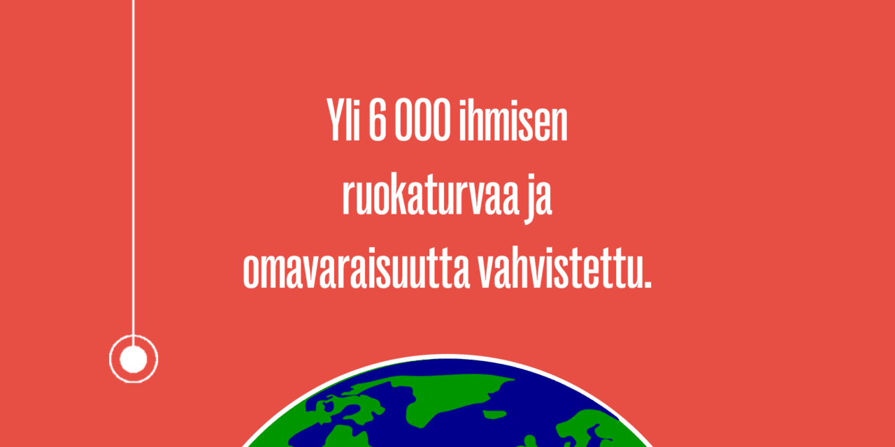 Yli 6 000 ihmisen ruokaturvaa ja omavaraisuutta vahvistettu.