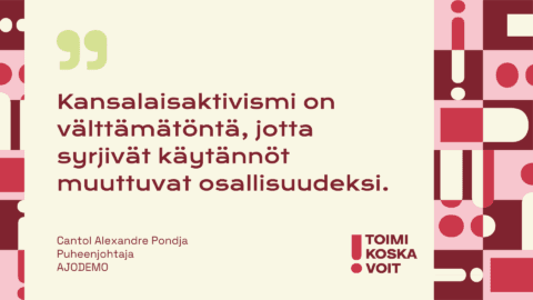 Cantol Alexandre Pondja: ”Kukaan ei tunne vammaisten ihmisten tarpeita paremmin kuin me itse”